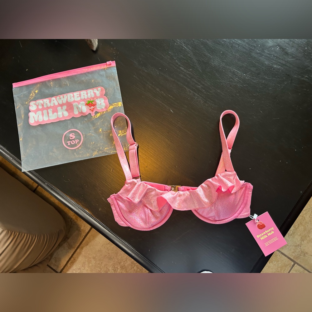 Strawberry milk mob bikini top